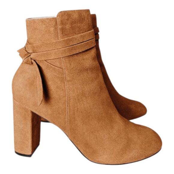 SOLE SOCIETY Flynn Camel Suede Ankle Boot Size 8.5 - Picture 2 of 10